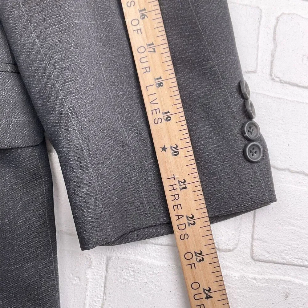 Lord West Suit Men 40S 34Wx25L Gray White Check Classic Career Cuffs‎ Wool 2pc
